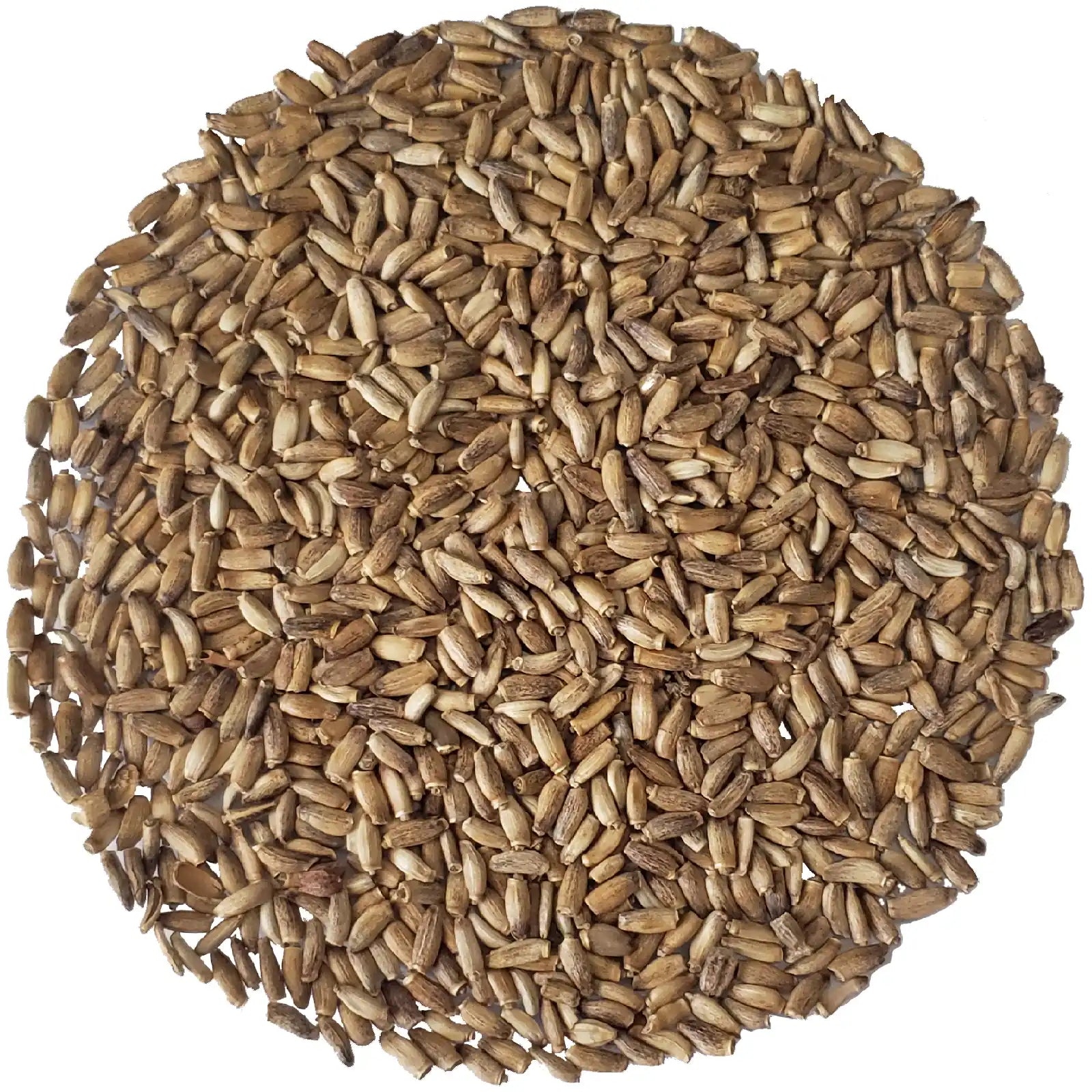 Bag of Marcoina Milk Thistle seeds with visible seeds on a white background
