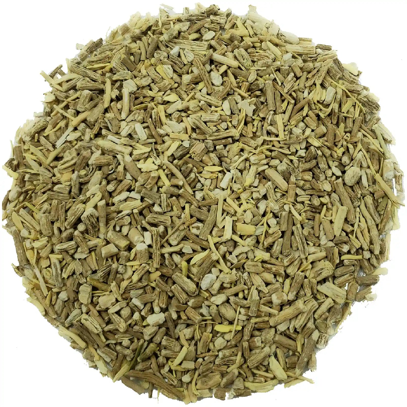 Marcoina Ashwagandha organic cut root packaging with visible roots on a white background