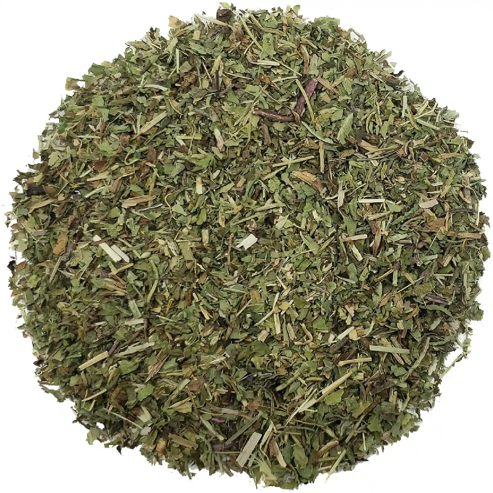 Bag of organic dandelion leaves with visible brand name on a white background